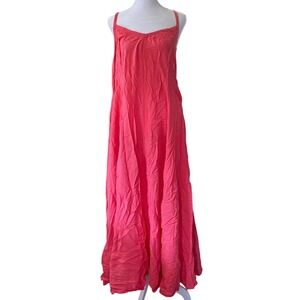 Torrid Trapeze Lyocell Flowy Sleeveless Pink Maxi Dress 1X Summer Femme‎ Beach